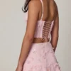 Jupe A-line à taille mi-haute et ornements Lorelei, rose pâle