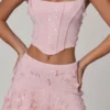 Jupe A-line à taille mi-haute et ornements Lorelei, rose pâle