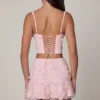 Jupe A-line à taille mi-haute et ornements Lorelei, rose pâle