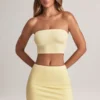 Jupe A-line taille mi-haute Zuri en modal, couleur Lemon Sherbet Jupe A-line taille mi-haute Zuri en modal, couleur Lemon Sherbet