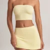 Jupe A-line taille mi-haute Zuri en modal, couleur Lemon Sherbet Jupe A-line taille mi-haute Zuri en modal, couleur Lemon Sherbet
