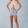 Jupe en denim à taille mi-haute Levara en denim clair