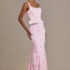 Jupe en tulle brodé Opaline Premium, rose pâle