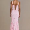 Jupe en tulle brodé Opaline Premium, rose pâle