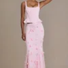 Jupe en tulle brodé Opaline Premium, rose pâle