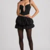 Jupe Imani à ourlet bouffant et taille mi-haute, en noir
