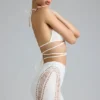 Jupe Joni à taille mi-haute et ornements, couleur ivoire Jupe Joni à taille mi-haute et ornements, couleur ivoire
