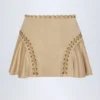 Jupe à lacets taille moyenne Jalsa, couleur beige