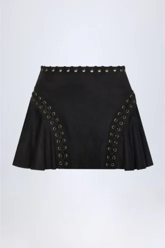 Jupe à lacets taille moyenne Jalsa en noir