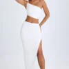 Jupe longue asymétrique froncée Ishaana, blanche Jupe longue asymétrique froncée Ishaana, blanche