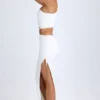 Jupe longue asymétrique froncée Ishaana, blanche Jupe longue asymétrique froncée Ishaana, blanche