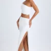 Jupe longue asymétrique froncée Ishaana, blanche Jupe longue asymétrique froncée Ishaana, blanche