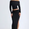 Jupe longue taille basse Carolina en modal, couleur noir