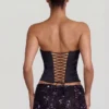 Jupe longue à taille mi-haute et fente sur la cuisse Nevara, ornée de paillettes, en noir-violet Jupe longue à taille mi-haute et fente sur la cuisse Nevara, ornée de paillettes, en noir-violet
