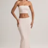 Jupe longue taille moyenne Blake en modal à imprimé rayé Jupe longue taille moyenne Blake en modal à imprimé rayé