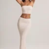 Jupe longue taille moyenne Blake en modal à imprimé rayé Jupe longue taille moyenne Blake en modal à imprimé rayé