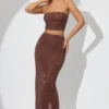 Jupe longue taille moyenne Fausta ornée, couleur espresso Jupe longue taille moyenne Fausta ornée, couleur espresso