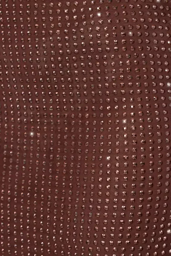 Jupe longue taille moyenne Fausta ornée, couleur espresso Jupe longue taille moyenne Fausta ornée, couleur espresso