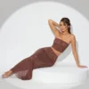 Jupe longue taille moyenne Fausta ornée, couleur espresso Jupe longue taille moyenne Fausta ornée, couleur espresso