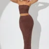 Jupe longue taille moyenne Fausta ornée, couleur espresso Jupe longue taille moyenne Fausta ornée, couleur espresso