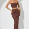 Jupe longue taille moyenne Fausta ornée, couleur espresso Jupe longue taille moyenne Fausta ornée, couleur espresso