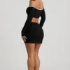 Jupe Mari Modal à taille asymétrique, couleur noire