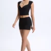 Jupe micro en modal Lyra à taille mi-haute, couleur noire Jupe micro en modal Lyra à taille mi-haute, couleur noire