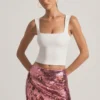 Jupe mini Lunara à paillettes, rose Jupe mini Lunara à paillettes, rose
