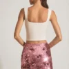 Jupe mini Lunara à paillettes, rose Jupe mini Lunara à paillettes, rose