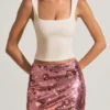 Jupe mini Lunara à paillettes, rose Jupe mini Lunara à paillettes, rose