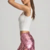 Jupe mini Lunara à paillettes, rose Jupe mini Lunara à paillettes, rose