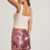 Jupe mini Lunara à paillettes, rose Jupe mini Lunara à paillettes, rose