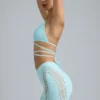 Jupe mini taille moyenne Joni ornée, bleu glacier Jupe mini taille moyenne Joni ornée, bleu glacier