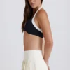 Jupe-short de tennis plissée Soft Active à taille basse, couleur ivoire Jupe-short de tennis plissée Soft Active à taille basse, couleur ivoire