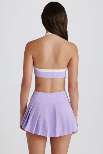 Jupe-short de tennis plissée Soft Active taille basse, couleur lilas