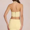 Jupe-short en denim taille basse Virella, couleur jaune citron Jupe-short en denim taille basse Virella, couleur jaune citron