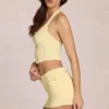 Jupe-short en denim taille basse Virella, couleur jaune citron Jupe-short en denim taille basse Virella, couleur jaune citron