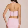 Jupe-short taille basse en denim Virella, rose pâle Jupe-short taille basse en denim Virella, rose pâle