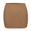 Jupe-slip micro-mini taille basse en maille douce Intimates, couleur Amande