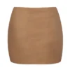 Jupe-slip micro-mini taille basse en maille douce Intimates, couleur Amande