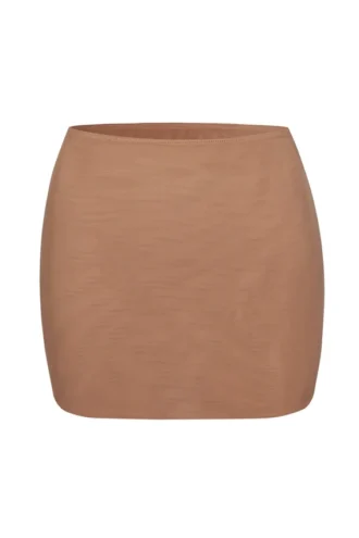 Jupe-slip micro-mini taille basse en maille douce Intimates, couleur miel