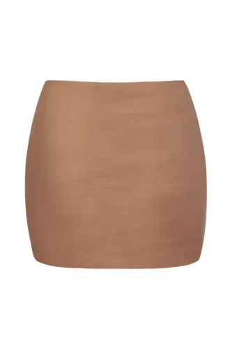 Jupe-slip micro-mini taille basse en maille douce Intimates, couleur miel