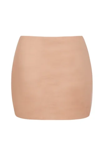 Jupe-slip micro-mini taille basse en maille douce Intimates, couleur pêche chaud