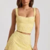 Jupe taille basse ornée Jianna en jaune Jupe taille basse ornée Jianna en jaune