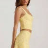 Jupe taille basse ornée Jianna en jaune Jupe taille basse ornée Jianna en jaune