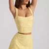 Jupe taille basse ornée Jianna en jaune Jupe taille basse ornée Jianna en jaune