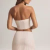 Jupe Zuri en modal, taille mi-haute et coupe trapèze, imprimé rayé
