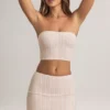 Jupe Zuri en modal, taille mi-haute et coupe trapèze, imprimé rayé