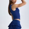 Kadie Crop top ouvert sur le devant en bleu marine Kadie Crop top ouvert sur le devant en bleu marine