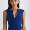 Kadie Crop top ouvert sur le devant en bleu marine Kadie Crop top ouvert sur le devant en bleu marine